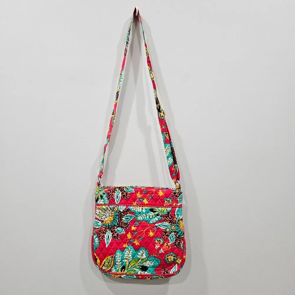 Vera Bradley Triple-Zip Hipster Crossbody Bag Rumba Floral Bohemian Casual Purse